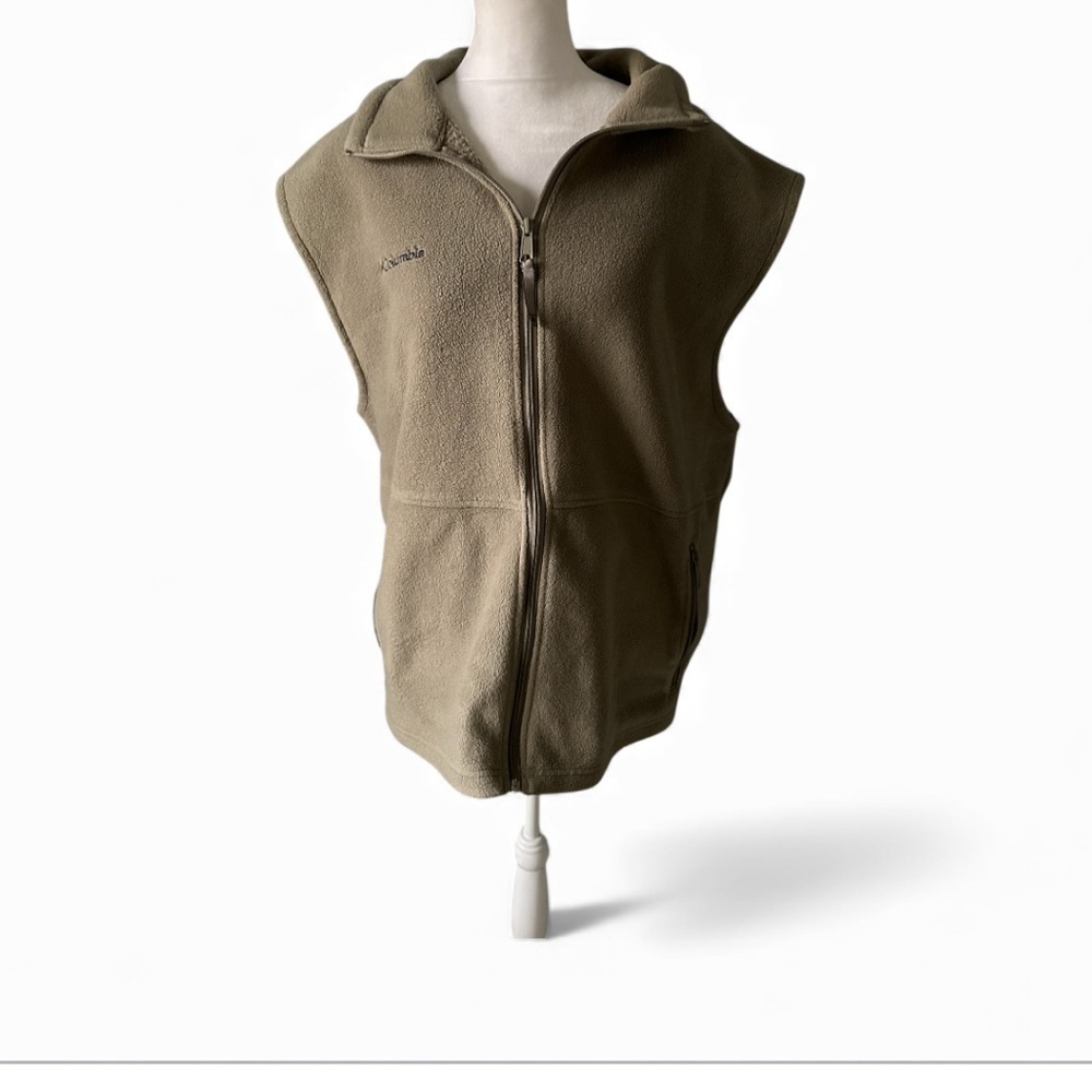 Columbia Khaki Sleeveless Fleece Vest size XL